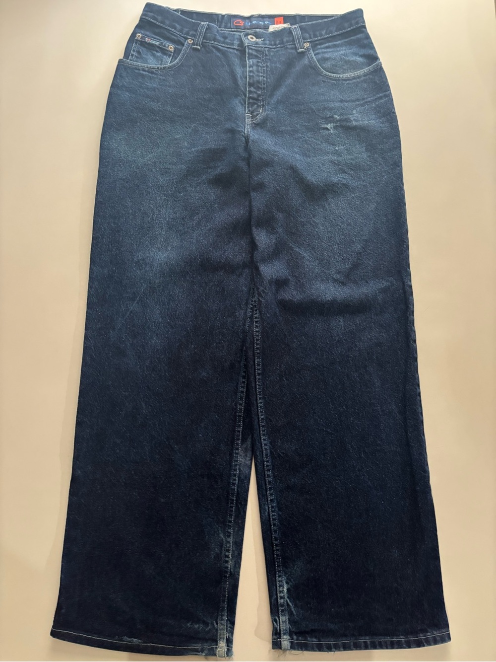 Vintage Blue notes baggy Jnco style wide leg faded jeans